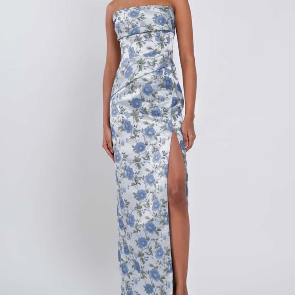 Jenny Yoo Kenna Whisper Blue Sweetbriar Jacquard Sz 2